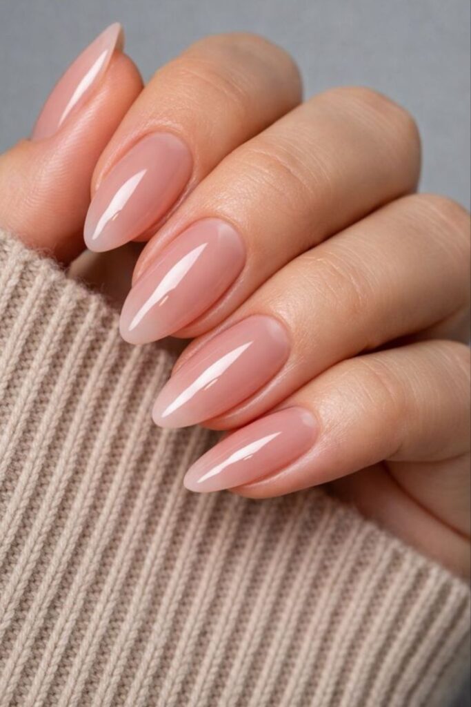 Classic-Glossy-Nude-Nails