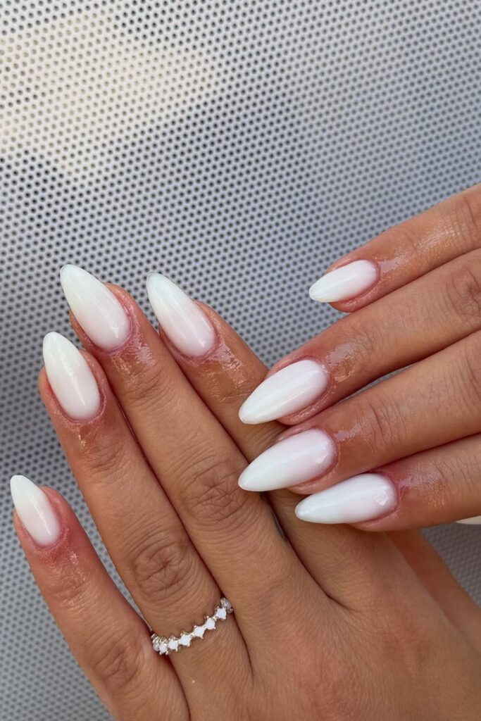 Classic-Glossy-White-Nails