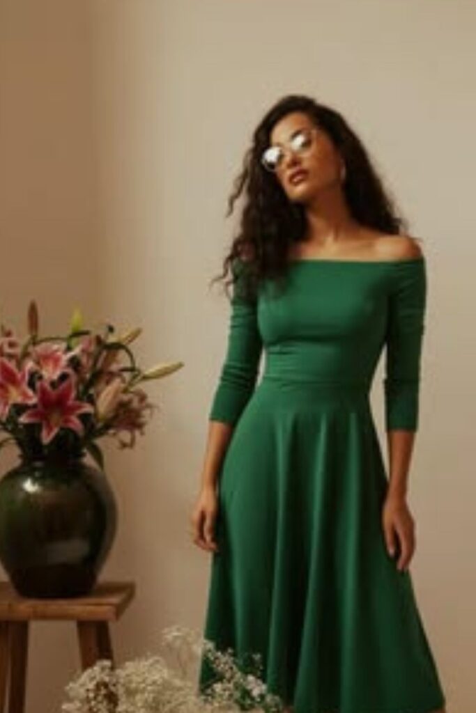 Emerald-Green-Midi-Dress