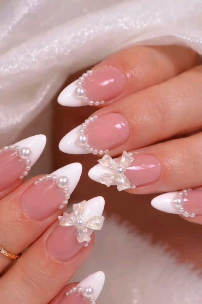 French-Tips-with-Delicate-Pearls