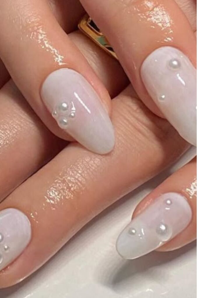 Milky-Nude-Nails-with-Tiny-Pearls.