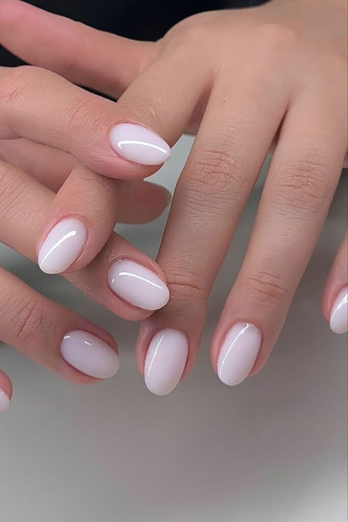 Milky-White-Short-Nails