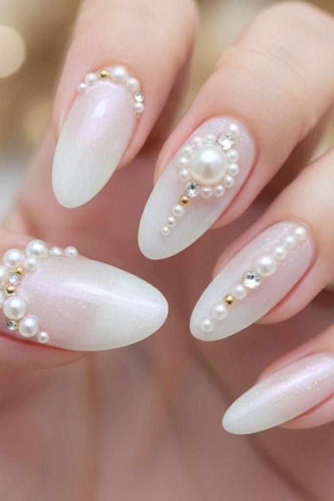 Pearl-Encrusted-Accent-Nail