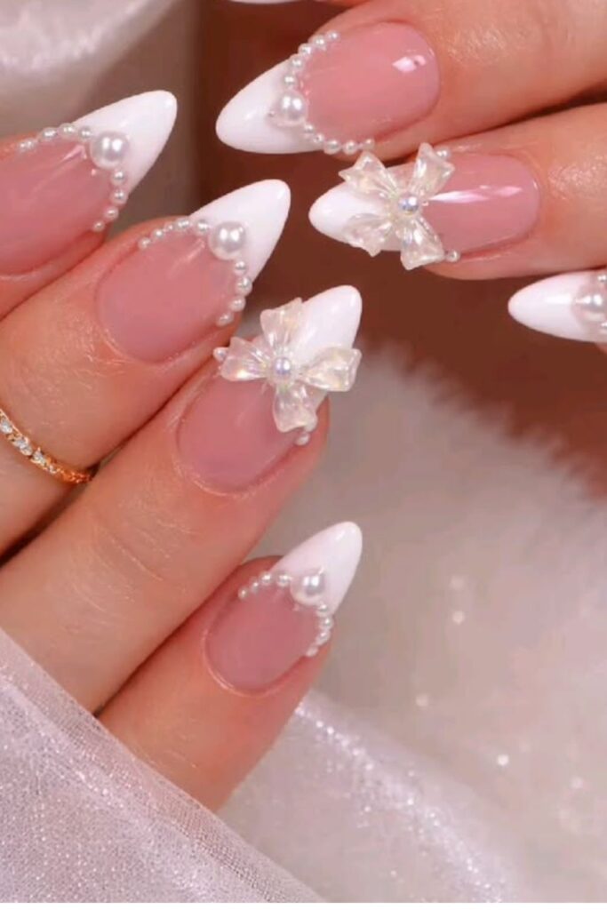 Stunning-Bridal-Nail-Designs-with-Pearls-and-Crystals