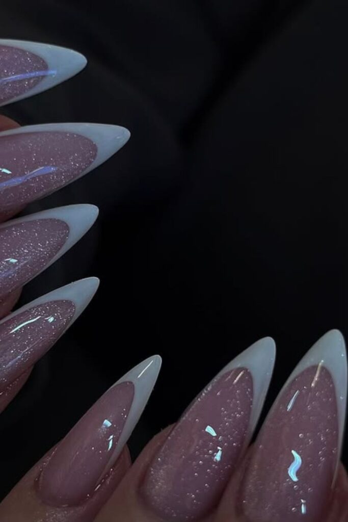 White-Glitter-Accent-Nails